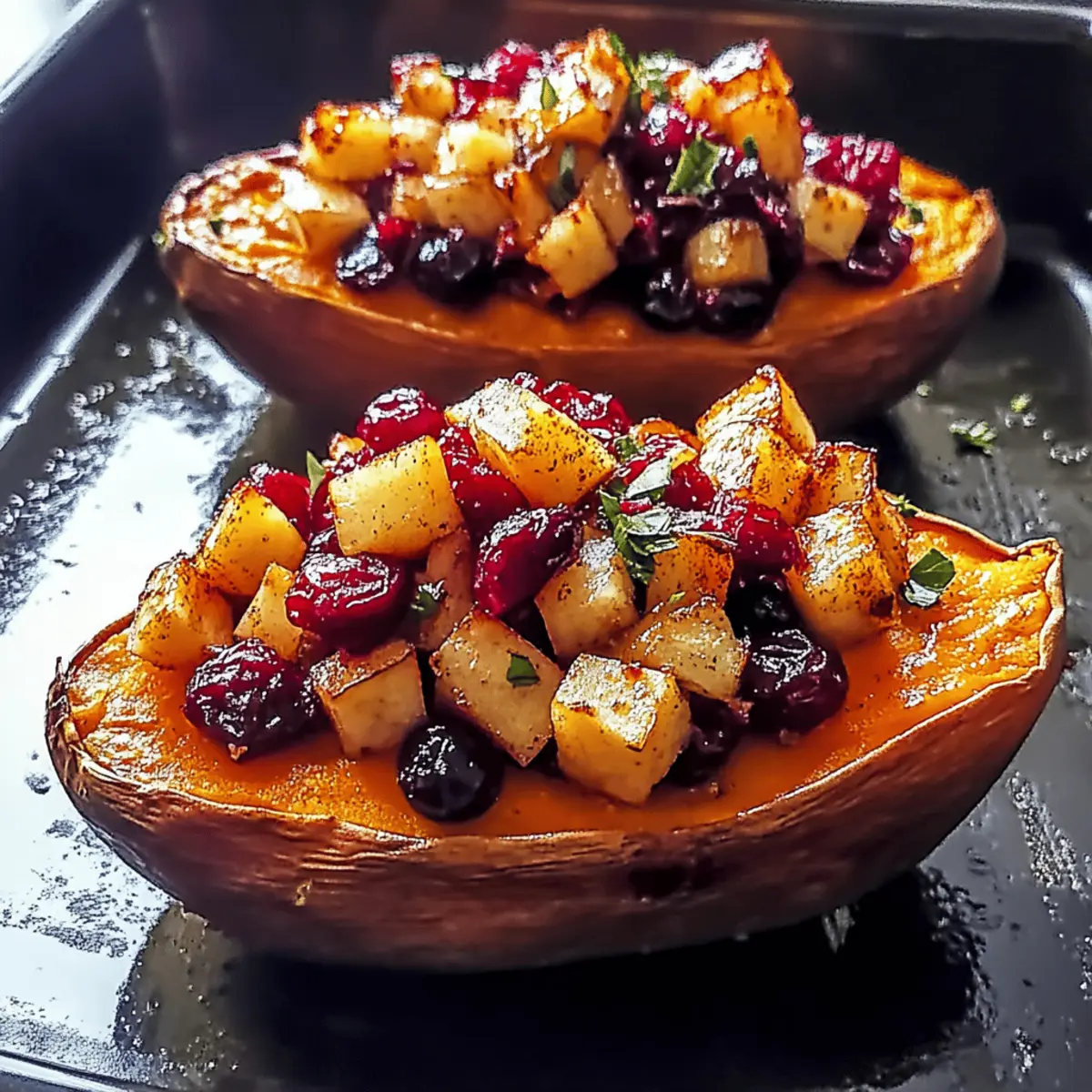 Cranberry Apple Twice-Baked Sweet Potatoes