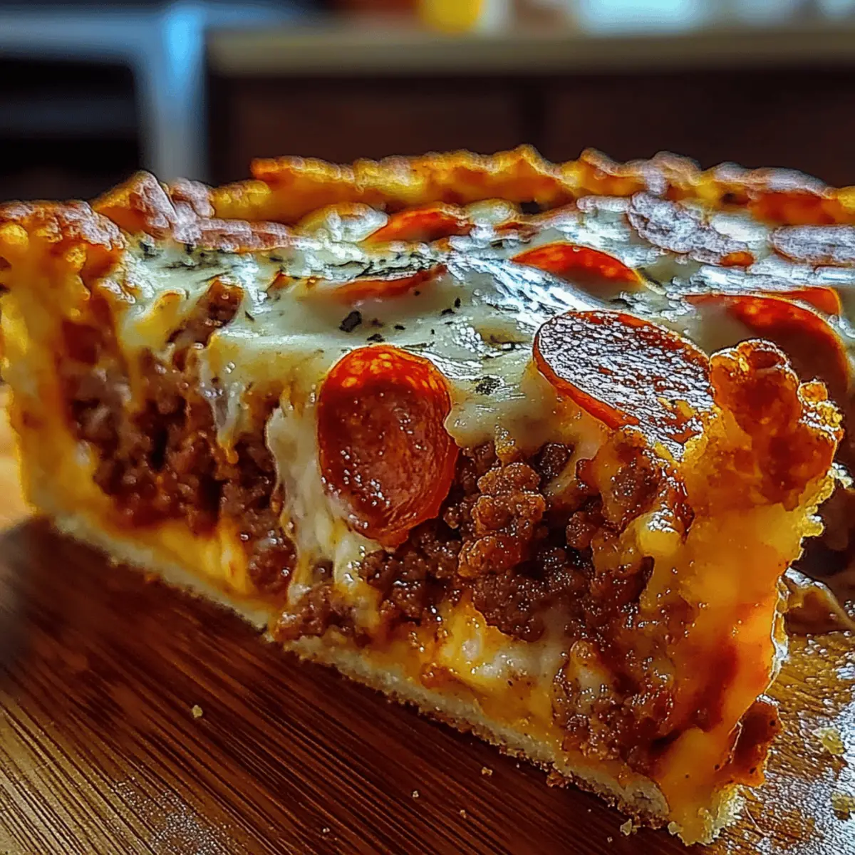 Deep Hamburger Sausage & Pepperoni Pie
