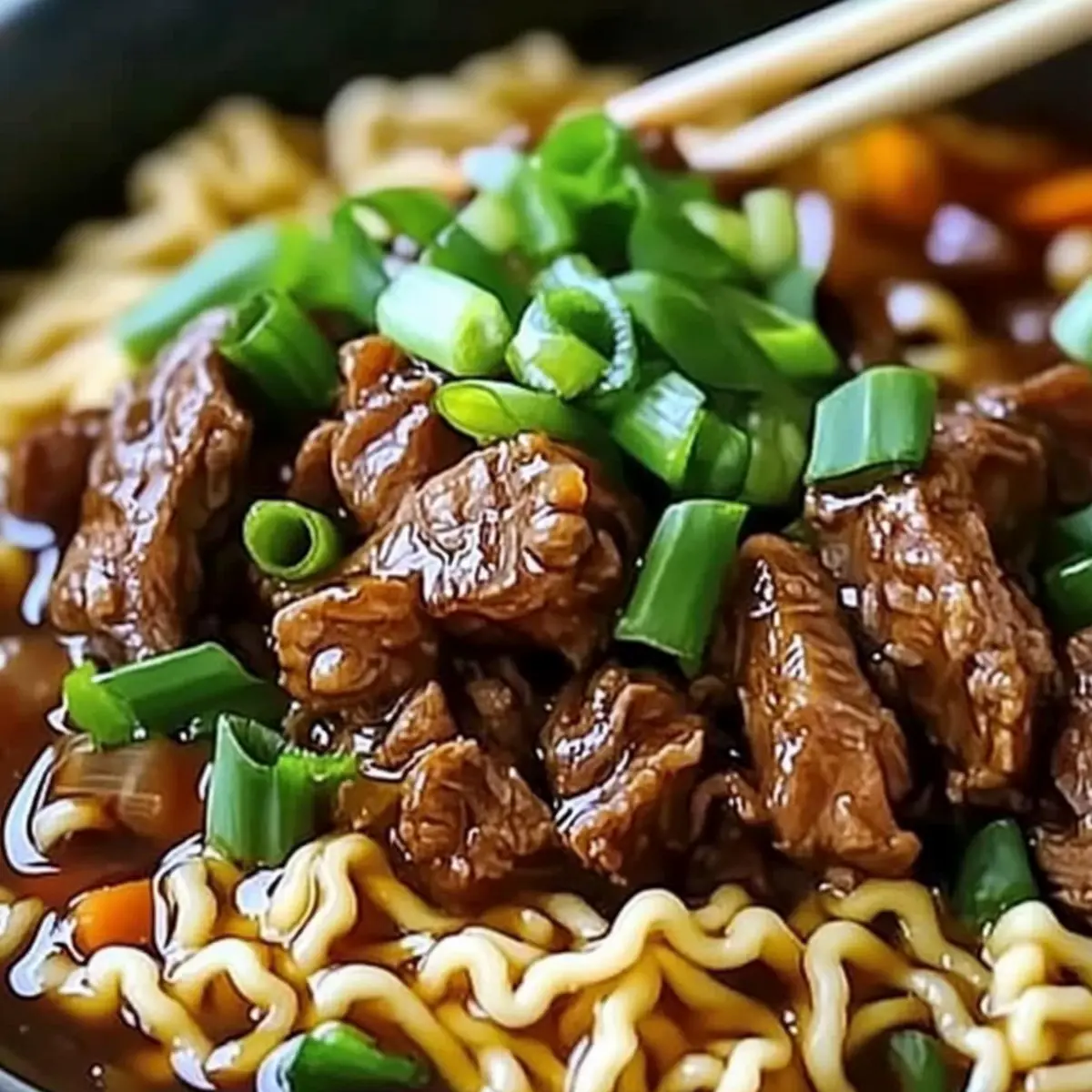 Slow Cooker Beef Ramen Noodles