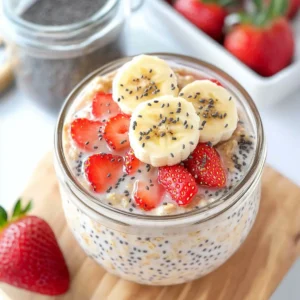 Vegan Strawberry Banana Overnight Oats Without Yogurt