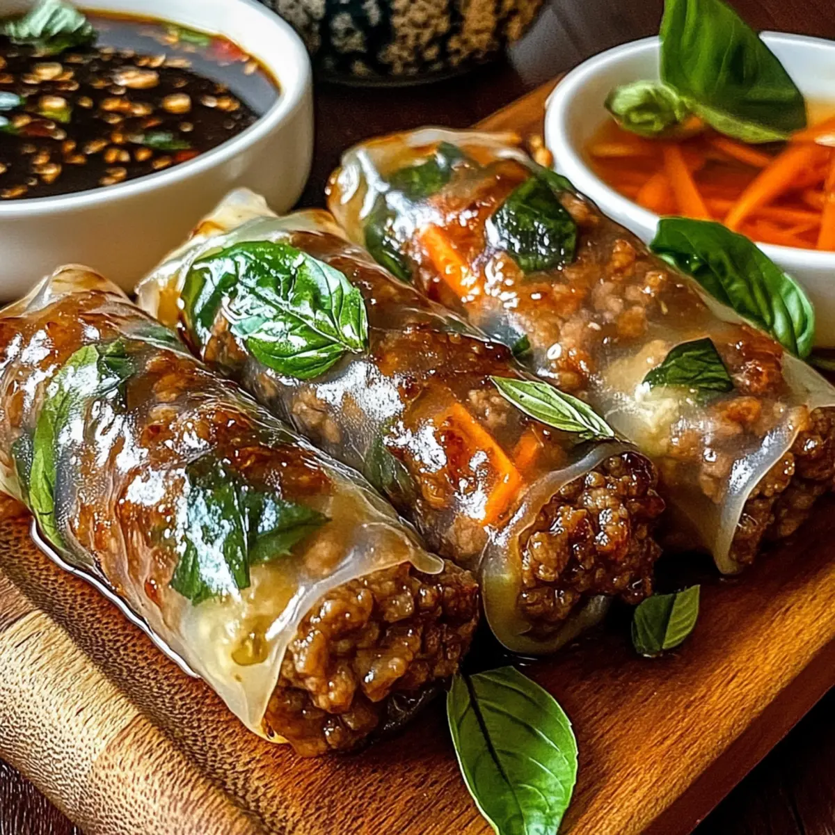 Thai Basil Beef Rolls