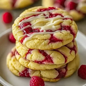 White Chocolate Lemon Raspberry Cookies