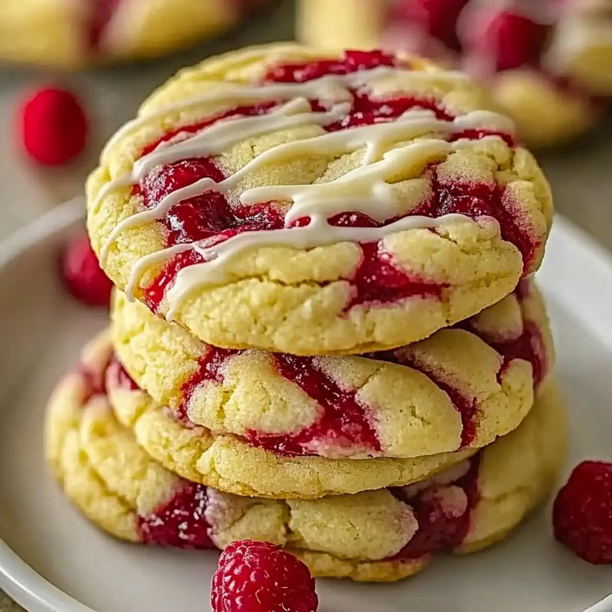 White Chocolate Lemon Raspberry Cookies