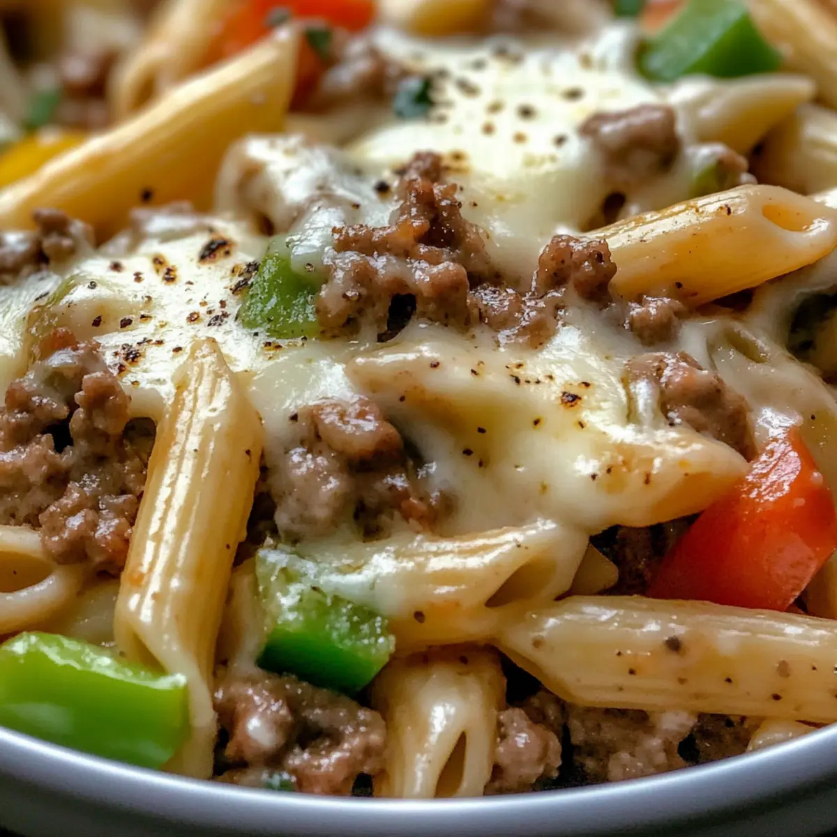 Philly Cheesesteak Pasta