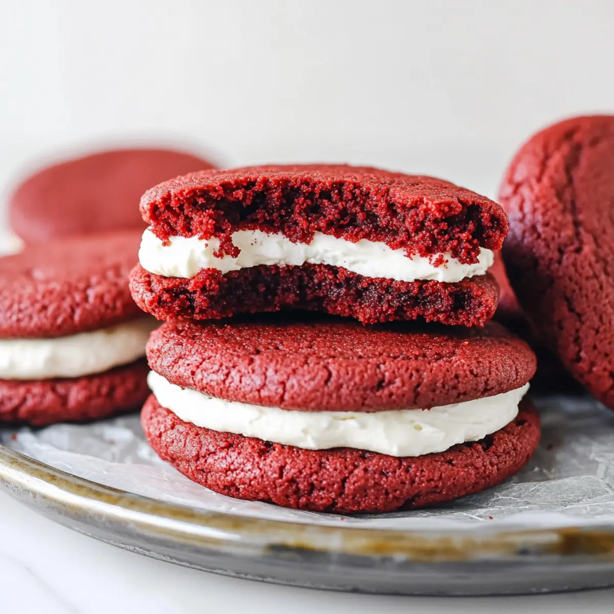 Red Velvet Rose Sandwich Cookies