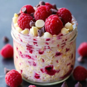 Raspberry White Chocolate Overnight Oats