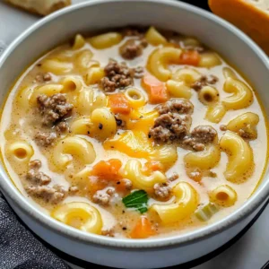 Macaroni Cheeseburger Soup