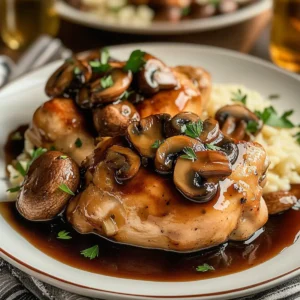 Crockpot Balsamic Chicken with Mushrooms