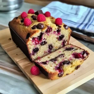Raspberry Dark Chocolate Banana Bread