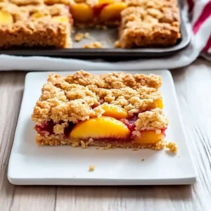 Bakery-Style Peach Crumble Bars