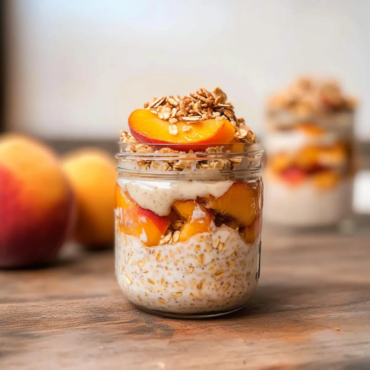 Peach Cobbler Overnight Oats