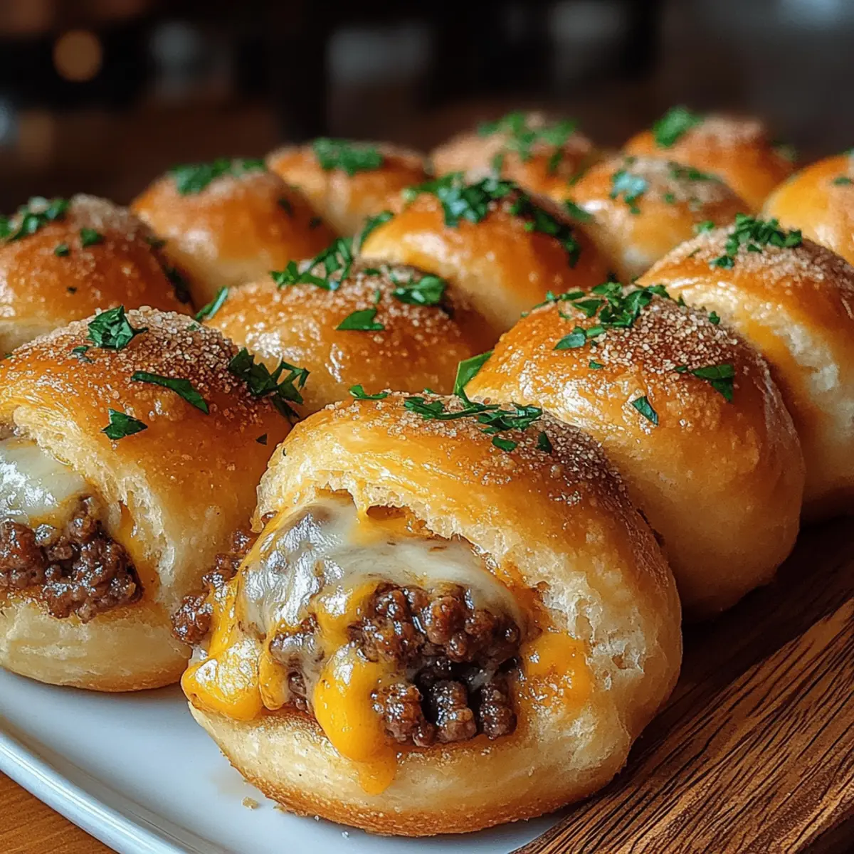 Garlic Parmesan Cheeseburger Bombs