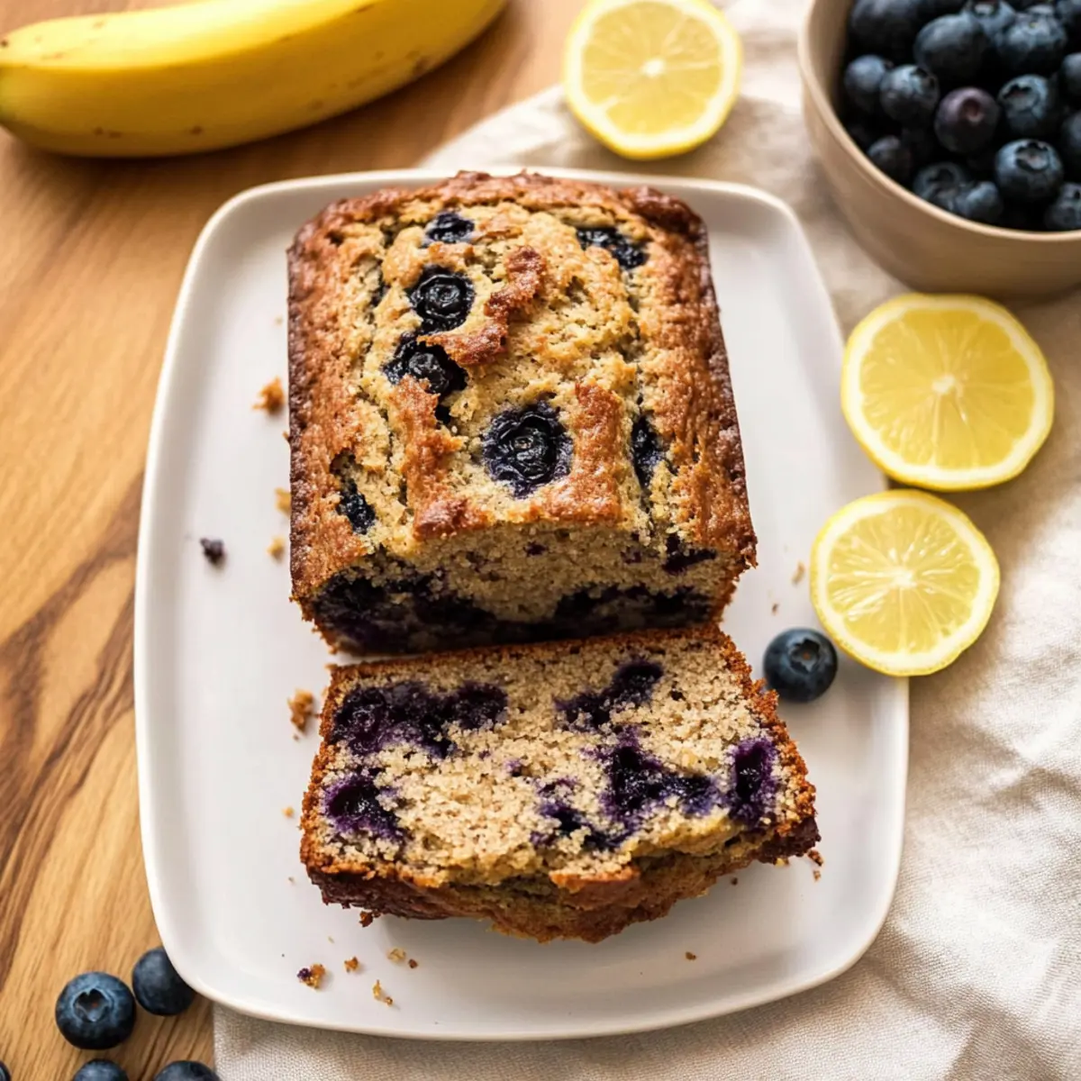 Zesty Lemon Blueberry Banana Bread