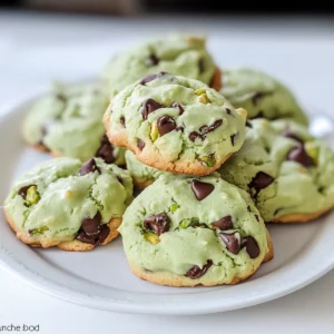 Pistachio Pudding Cookies with Chocolate Chips