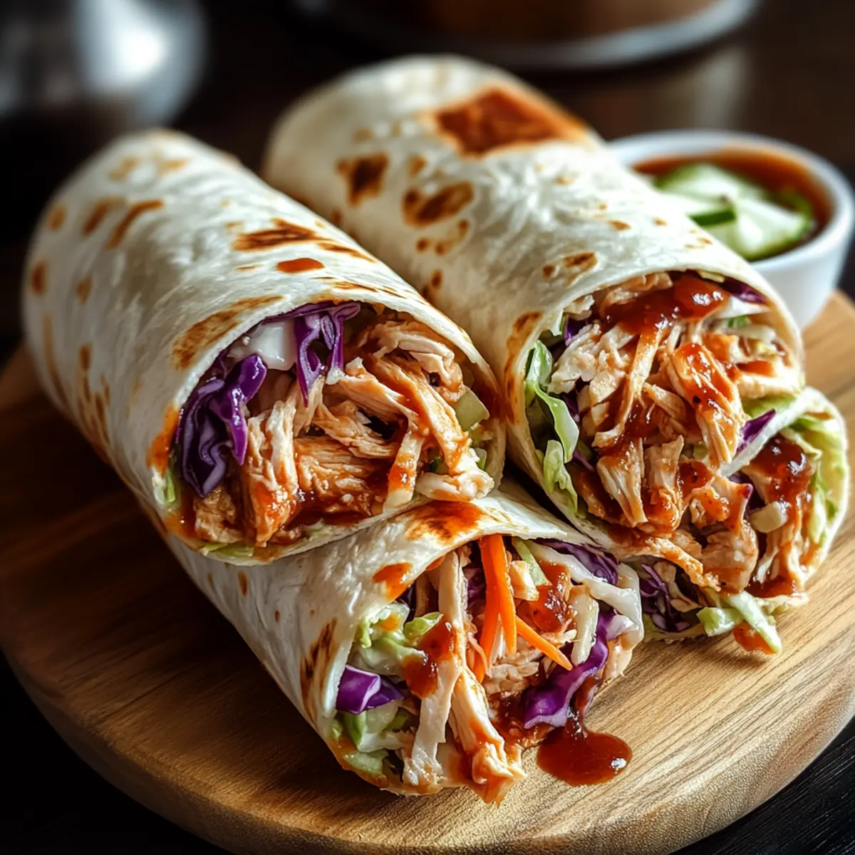 BBQ Chicken Coleslaw Wraps