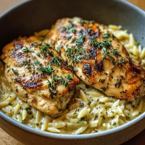 Slow Cooker Parmesan Herb Chicken Orzo