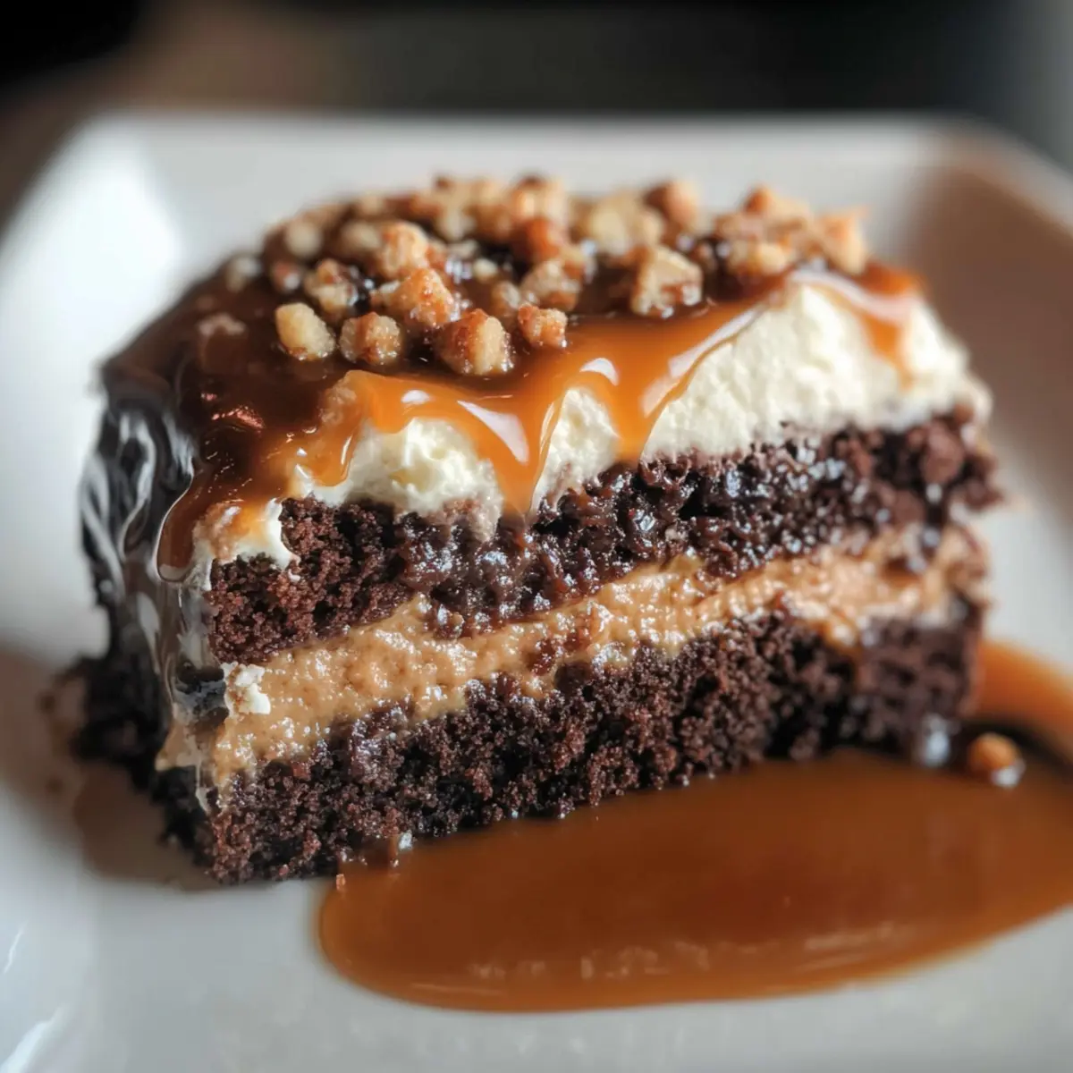 Chocolate Caramel Toffee Crunch Cake