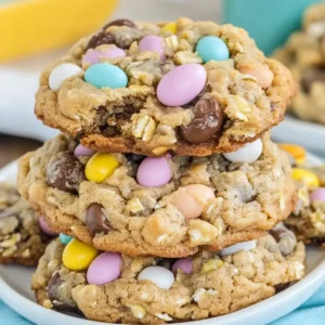 Cadbury Egg Oatmeal Chocolate Chip Easter Cookies