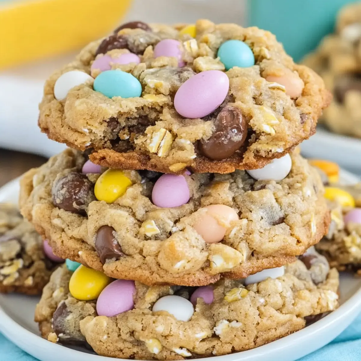 Cadbury Egg Oatmeal Chocolate Chip Easter Cookies