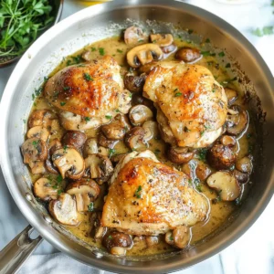 Skillet Mushroom Chicken Thighs