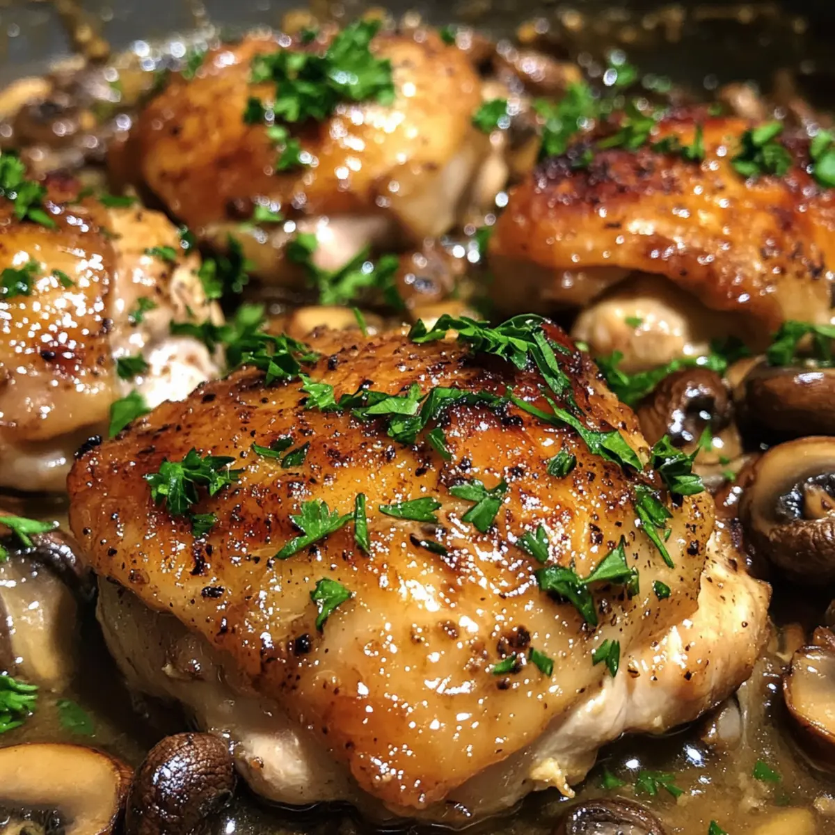 Garlic Mushroom Chicken Thighs