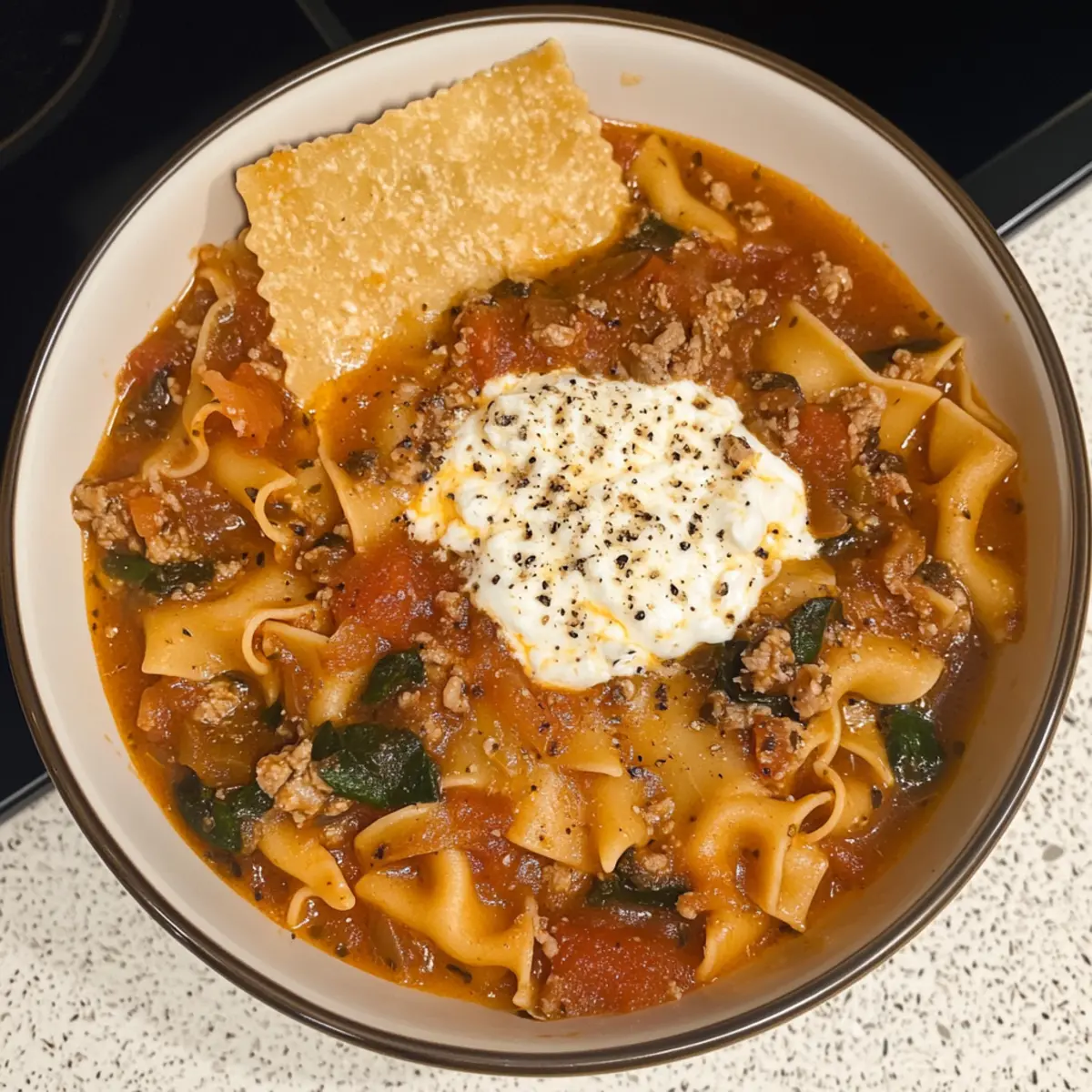 One Pot Lasagna Soup