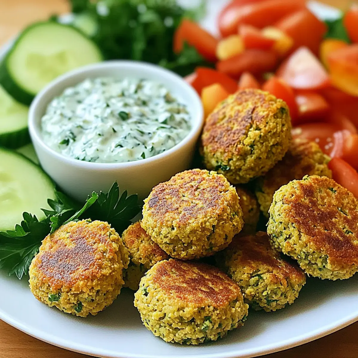 Baked Falafel with Tzatziki Sauce