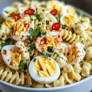Creamy Deviled Egg Pasta Salad