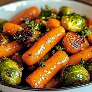 Maple Glazed Carrots and Brussel Sprouts