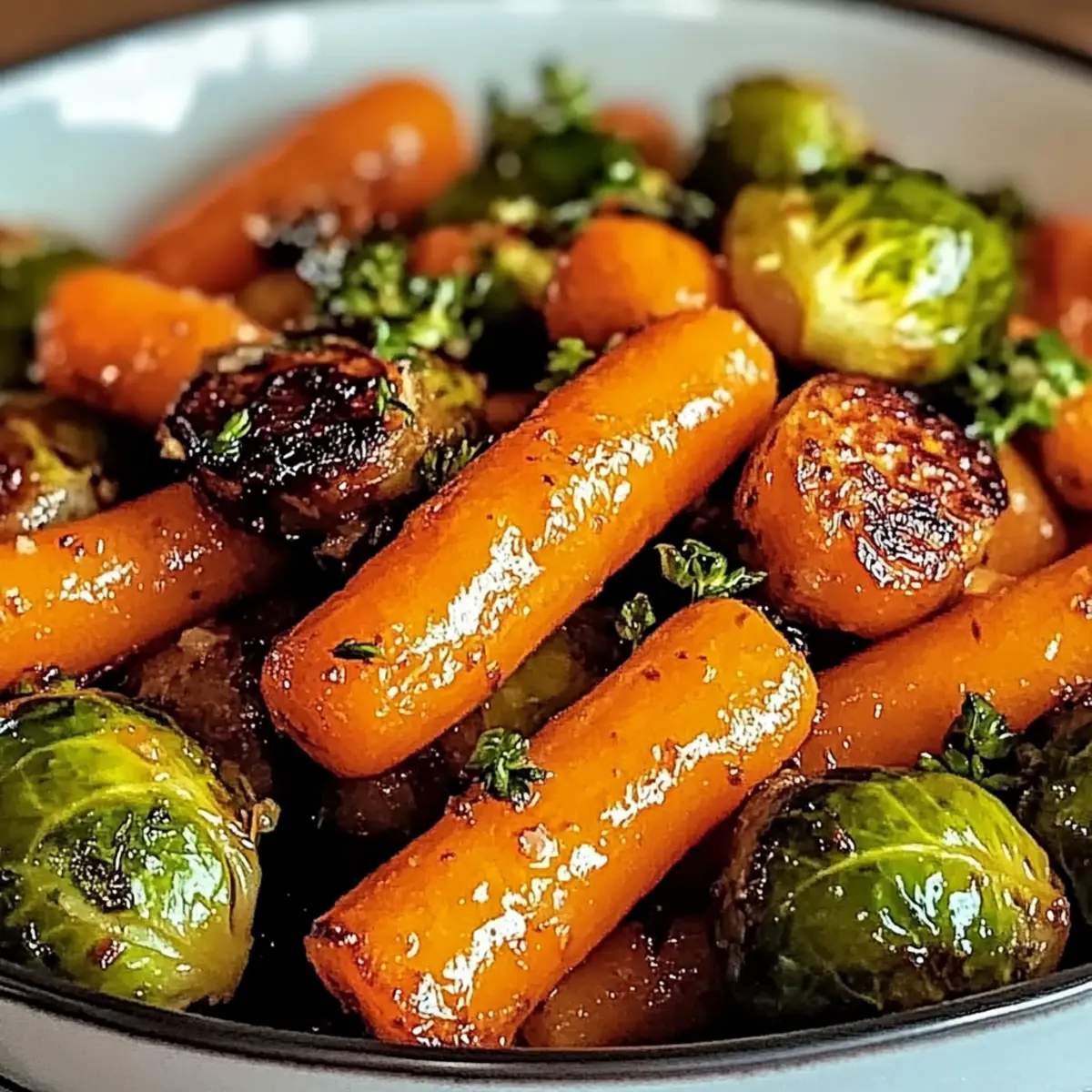 Maple Glazed Carrots and Brussel Sprouts