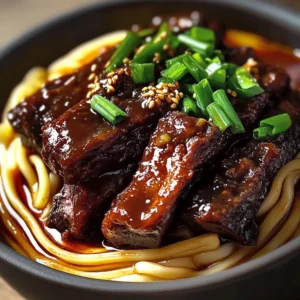 Simple Slow Cooker Asian BBQ Beef Ribs & Udon Noodles