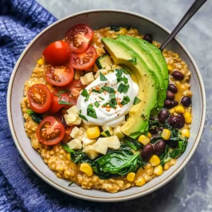 Oatmeal With Zucchini And Black Beans