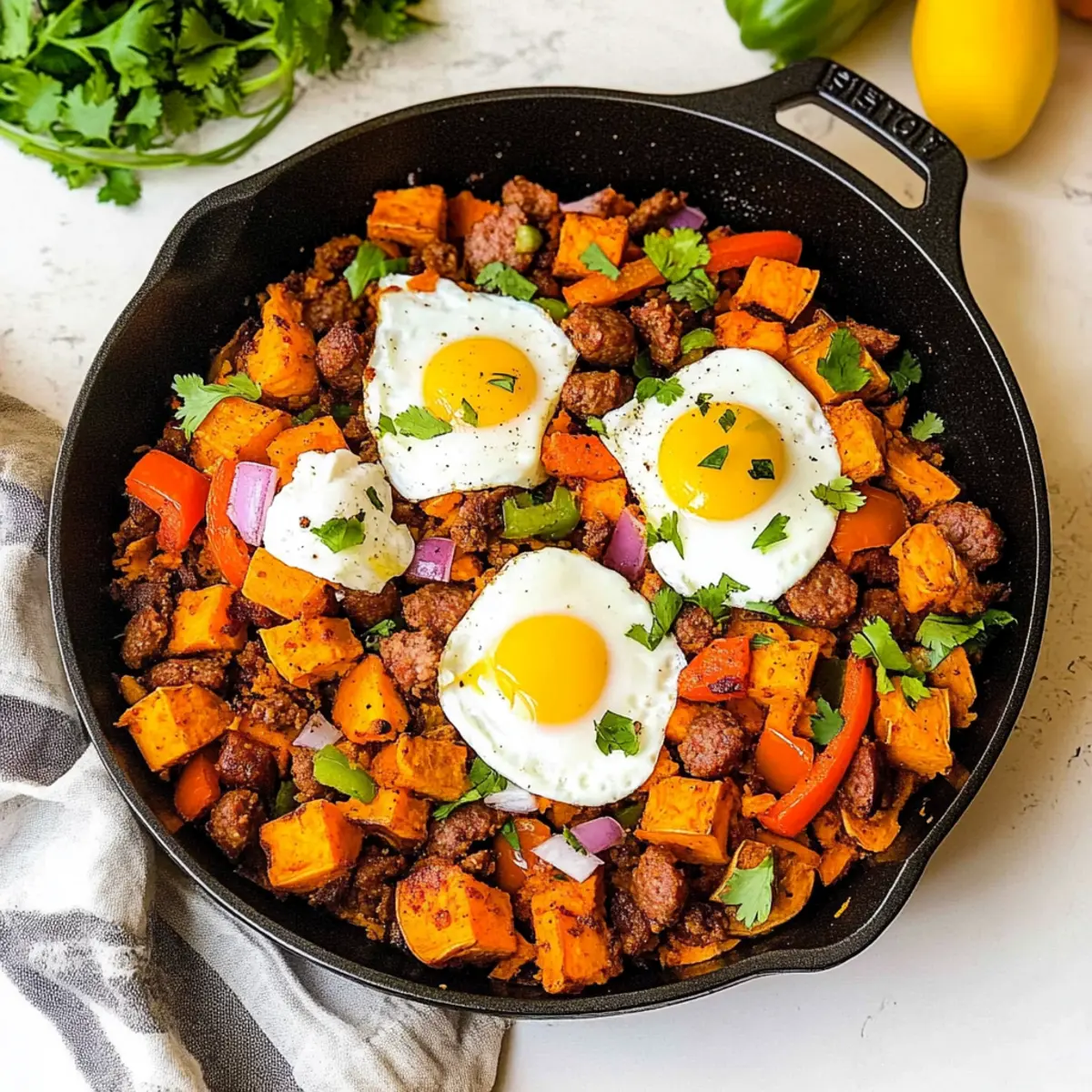 Loaded Sweet Potato Sausage Hash