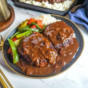Brown Gravy Smothered Hamburger Steak