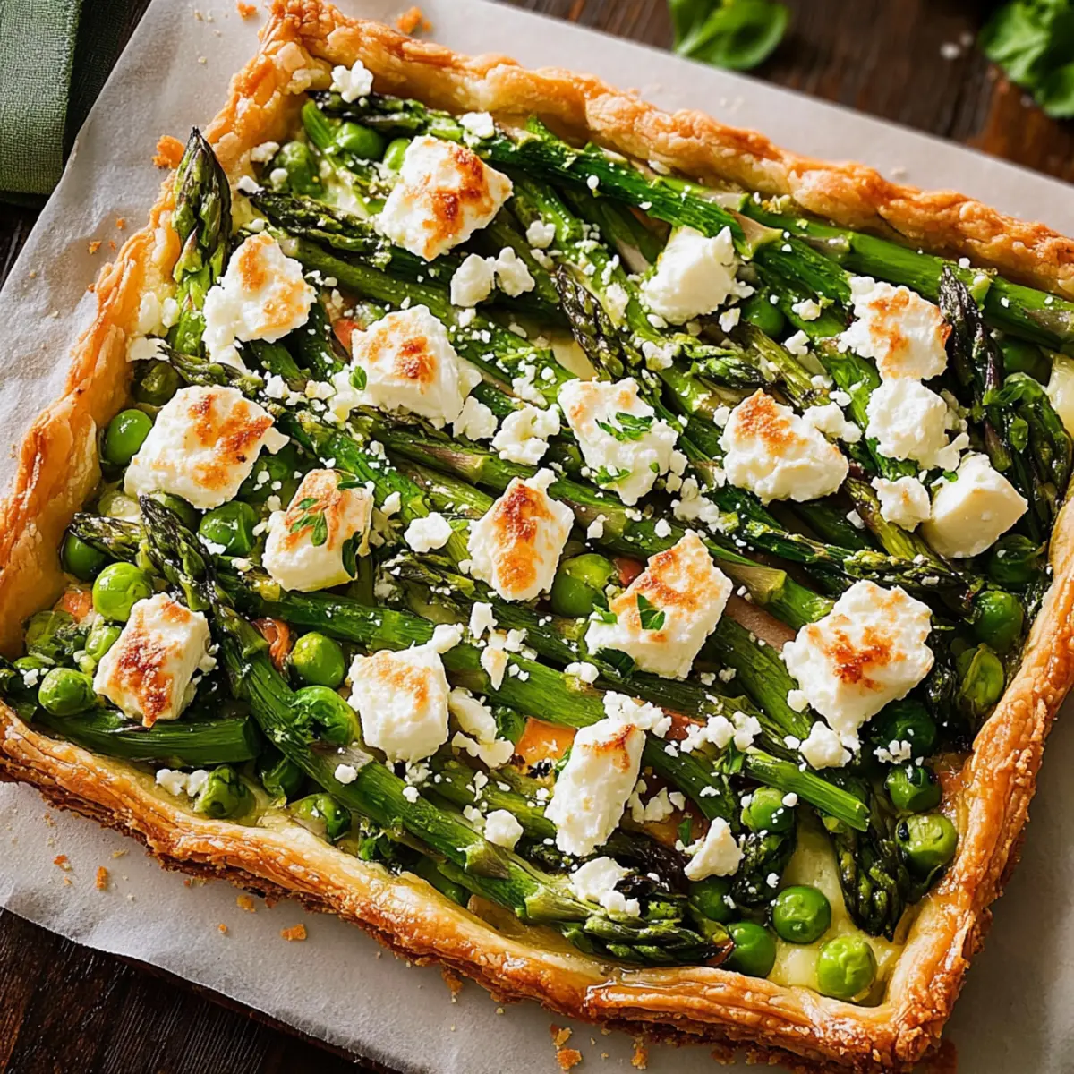 Spring Asparagus, Pea and Feta Tart