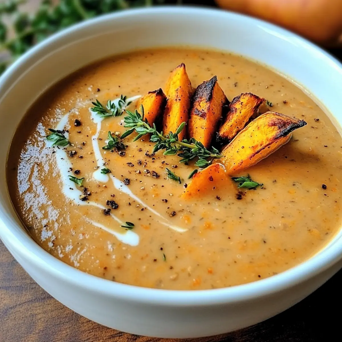 Roasted Italian Sweet Potato Soup