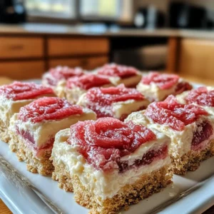 Rhubarb Bars with Cream Cheese