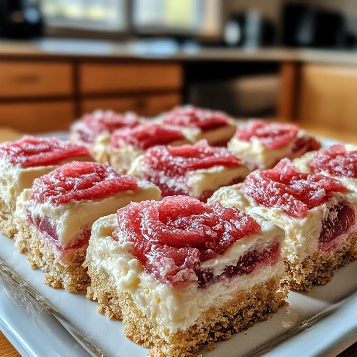 Rhubarb Bars with Cream Cheese