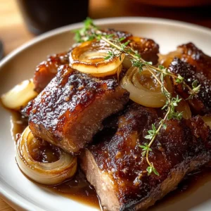 Beer Glazed Onions and Salt Pork