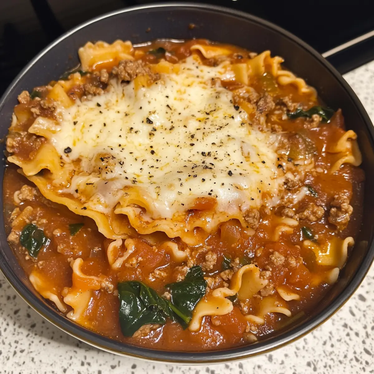 One Pot Lasagna Soup