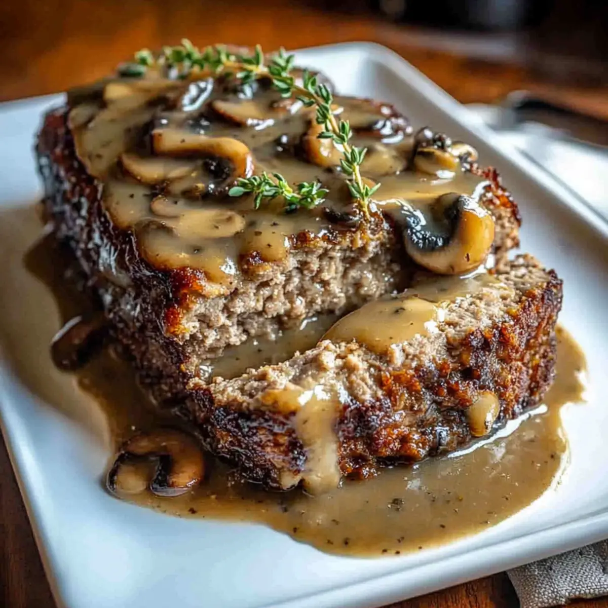 Classic Meatloaf with Rich Mushroom Gravy