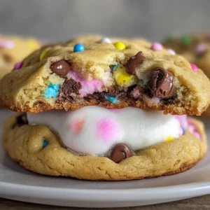 Chocolate Chip Peep Stuffed Easter Cookies