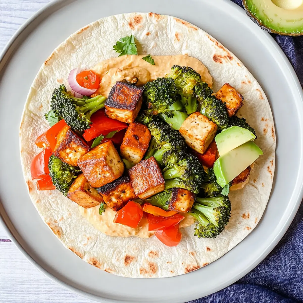 Chili Lime Tofu Hummus Veggie Wraps