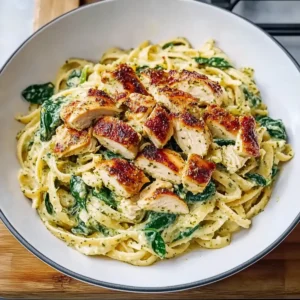 Chicken Pesto Pasta with Spinach