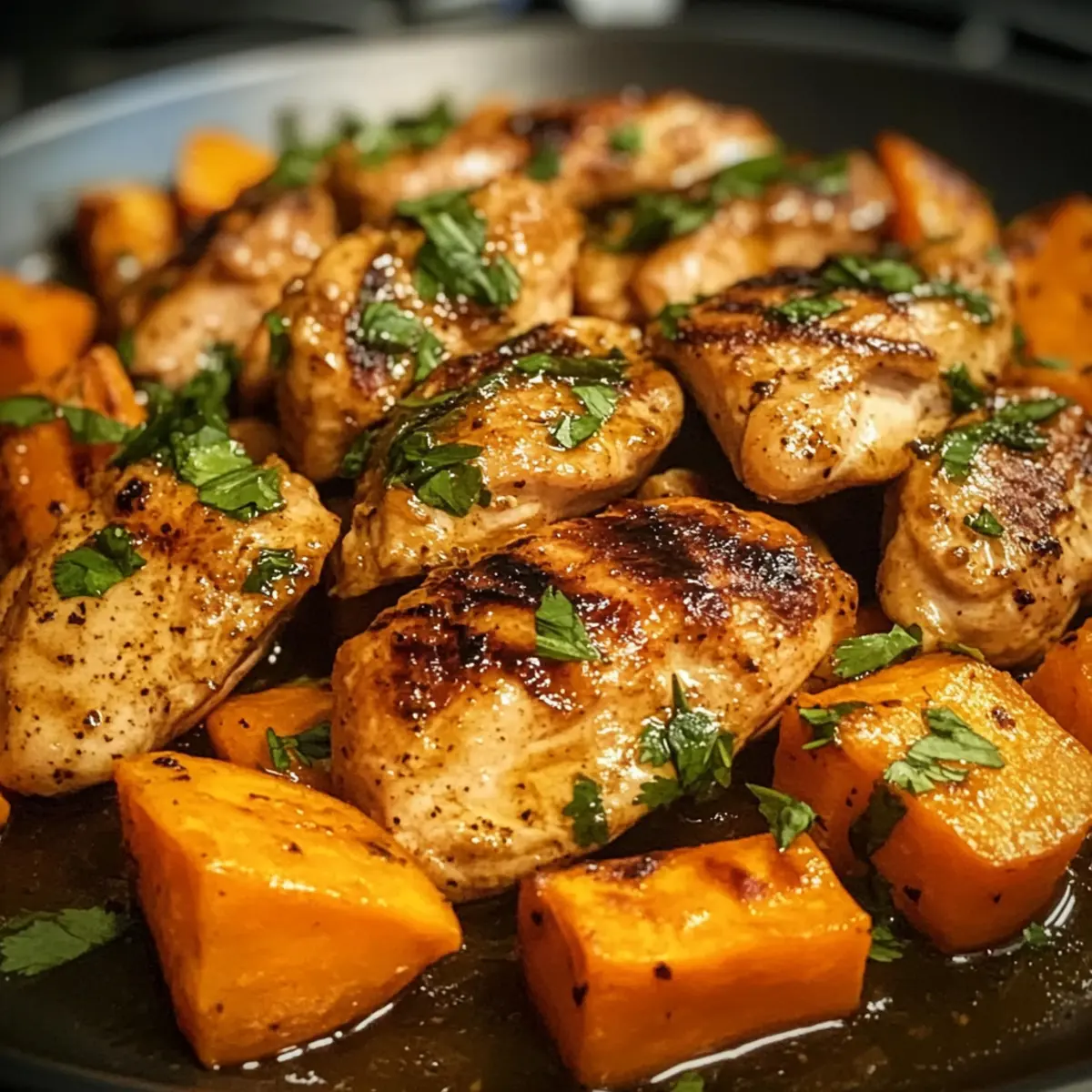 Honey Garlic Chicken And Sweet Potato