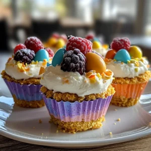 Easter No-Bake Mini Cheesecakes