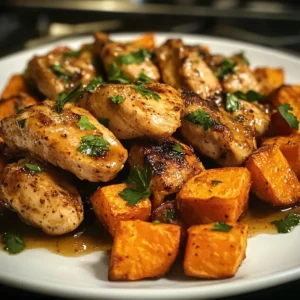 Honey Garlic Chicken And Sweet Potato