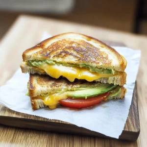 Tomato and Avocado Grilled Cheese Sandwich