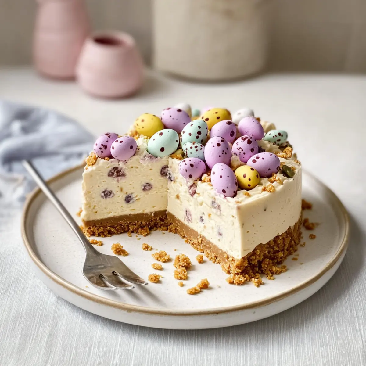 Easter No-Bake Mini Egg Cheesecake