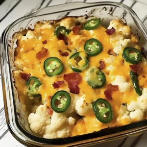 Jalapeno Popper Cauliflower Casserol